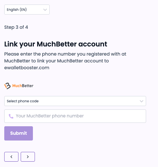 MuchBetter cashback sign up process